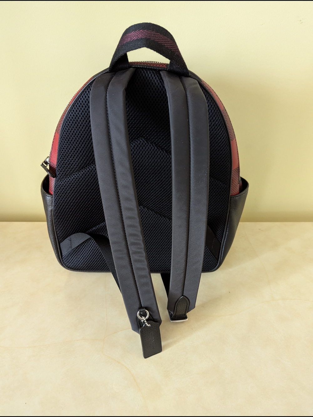 Coach Red and Black Plaid Women's Backpack - Picture 4 of 6